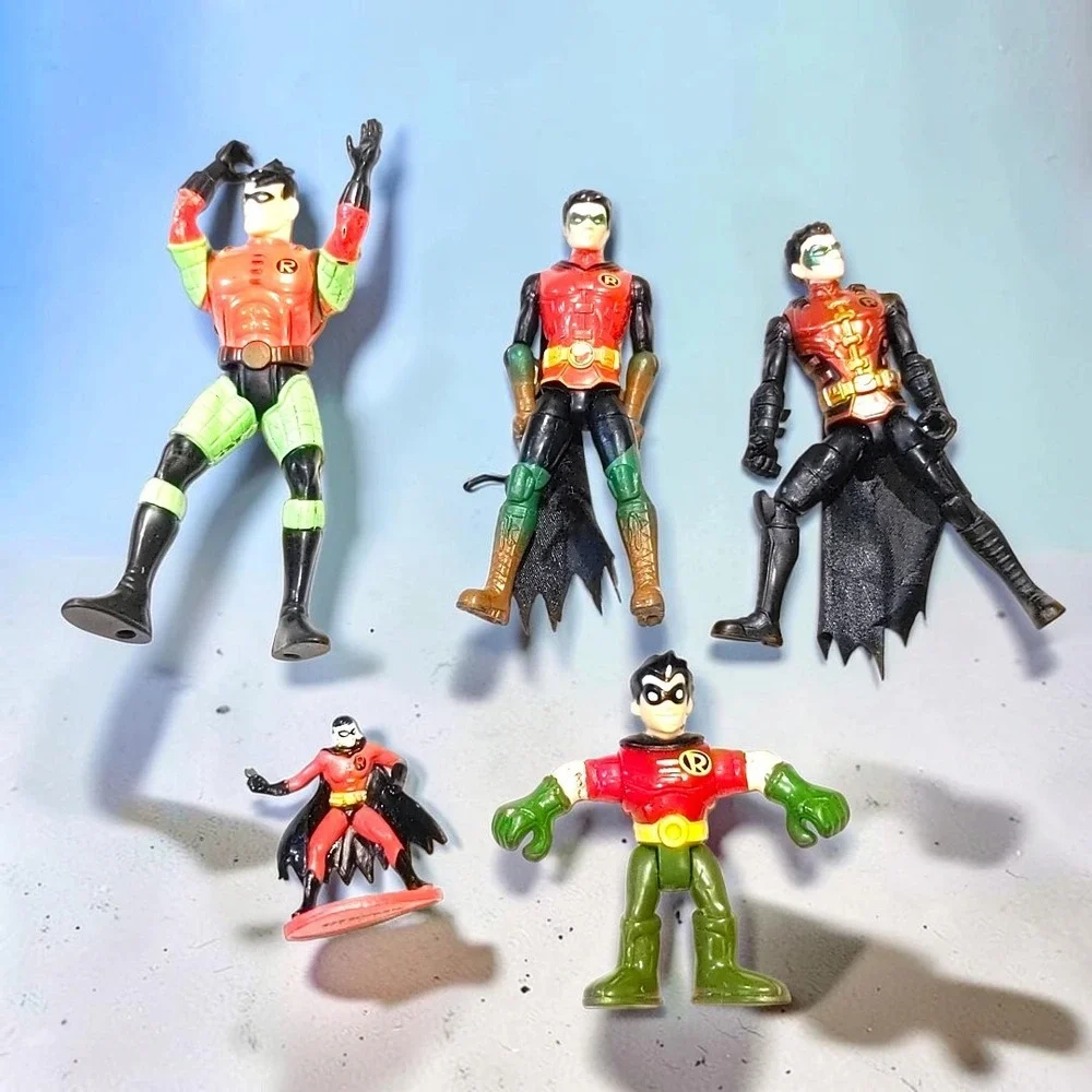 DC Comics Robin Action Figure Lot 5pc Batman Superhero Toy Mixed Eras Figures